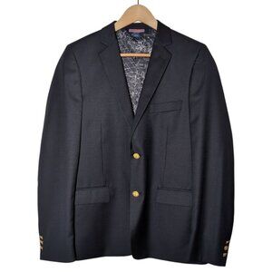 Vineyard Vines Blazer Navy Blue Wool Blend Preppy Boys Size 18 - Altered